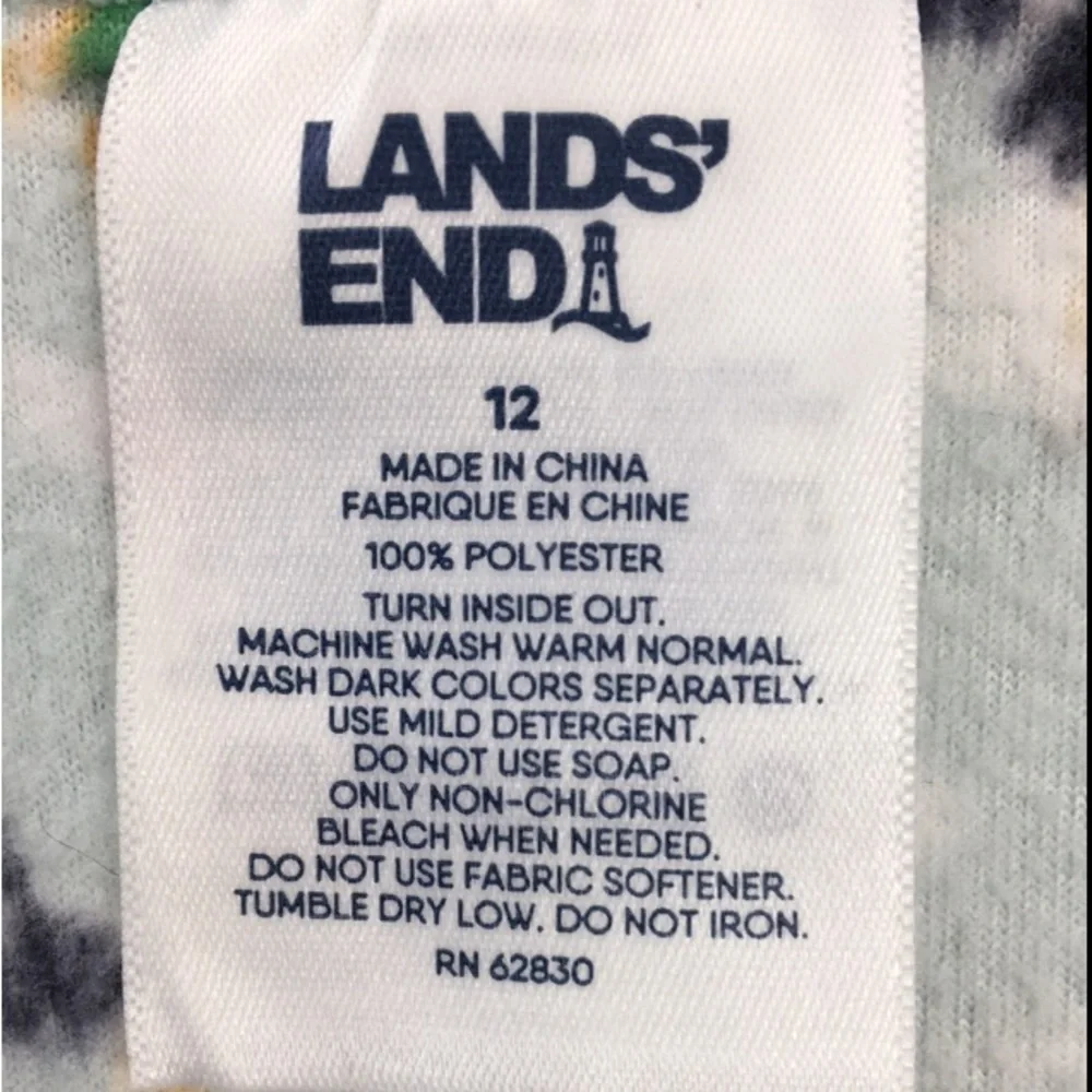 Lands End Kids Long Sleeve Fleece Winter Onesie Sleep Pjs Size 12 GREAT Used
